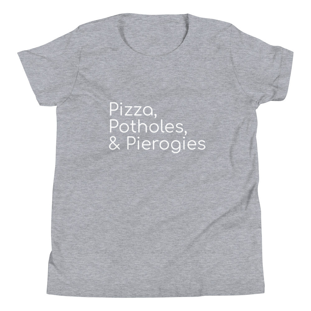 Pizza, Potholes, & Pierogies Youth Tee