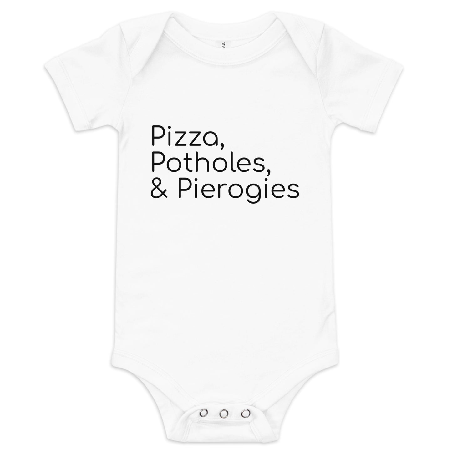 Pizza, Potholes, & Pierogies Onesie